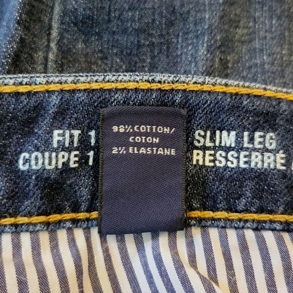 Lands' End Slim Leg Fit 1 Low-Rise Denim Blue Jeans Size 8 - Picture 6 of 7